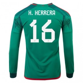 Prima Maglia Messico Mondiali 2022 Hector Herrera 16 Manica Lunga